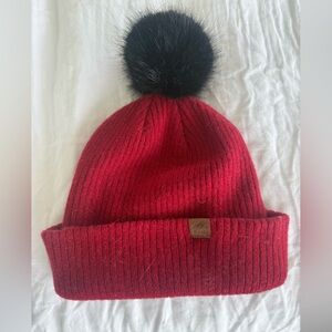 NEW Roots Red Knit Pom Pom Toque OS